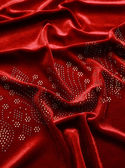 Women's Zehreen Velvet Crystal Shawl (Size 101X203 cms )