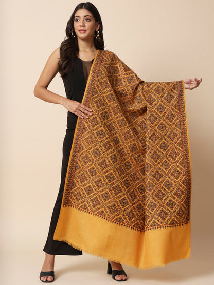 Women Surmai 100% Pure Wool Embroidered Shawl (Size 101X203 CM)