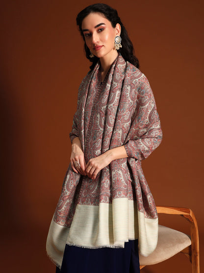 Women Gulnaar Royale Zari Reversible Kaani Fine Wool Shawl