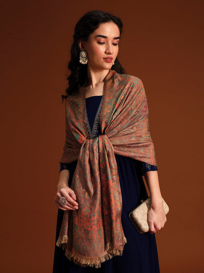 Women Floral Heritage Kaani Elegance Kashmiri Shawl