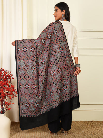 Pashmoda Womenƒ??s Zaira 100% Fine Wool Sozni Hand Embroidered Shawl (Size: 101x203 Cm)