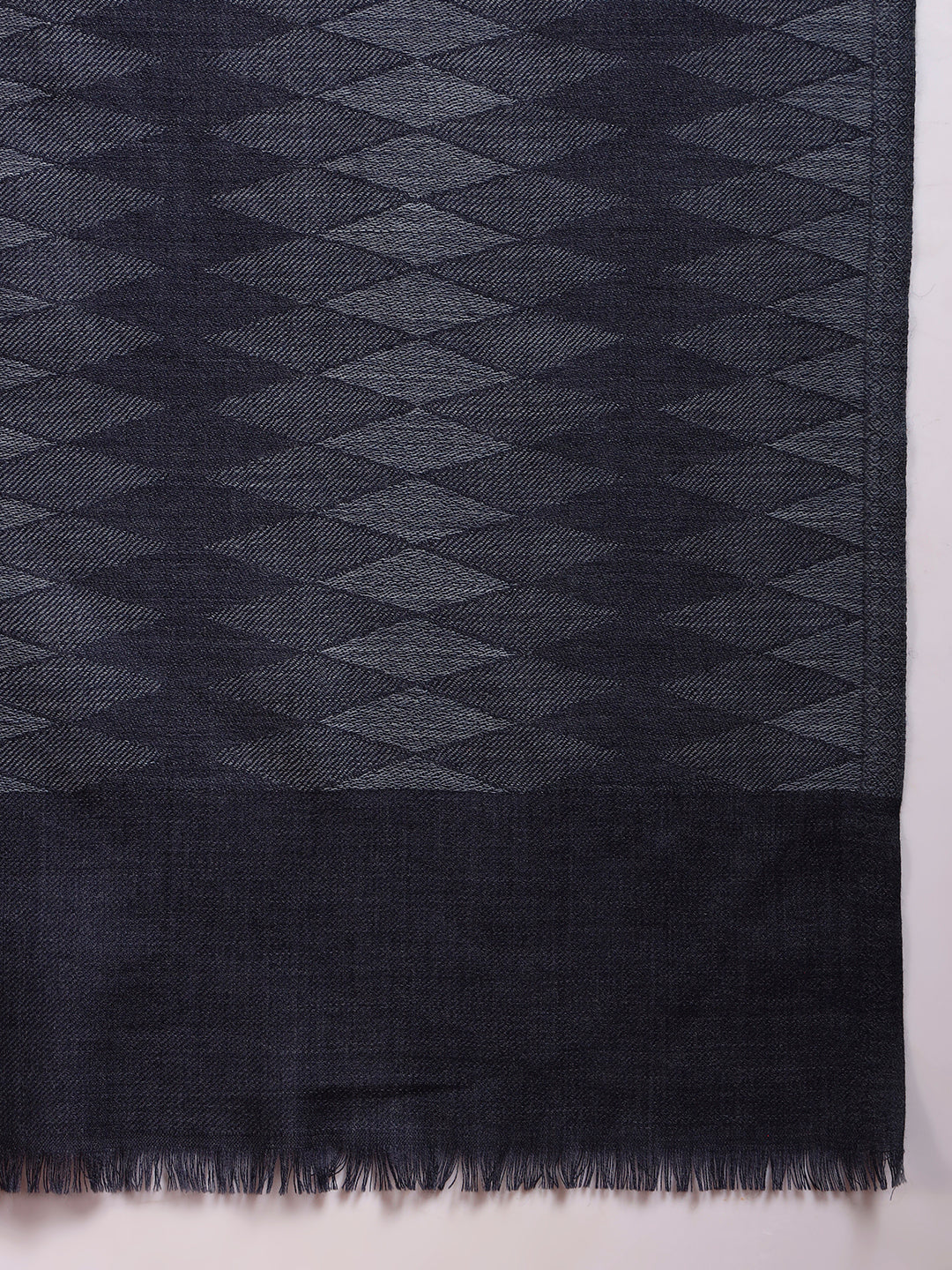 Women 100% Pure Wool Ikat Checkered Stole, Sustainable and Natural Fabric (Size 71x203 CM)