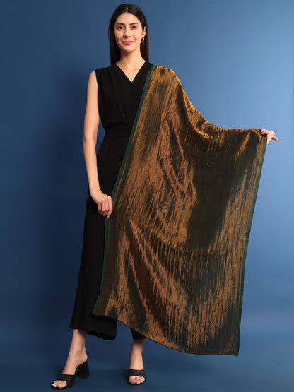 Pashmoda Womenƒ??s Zarish Reversible Zari Moonlight Fine Wool Stole (Size: 71x203 Cm)