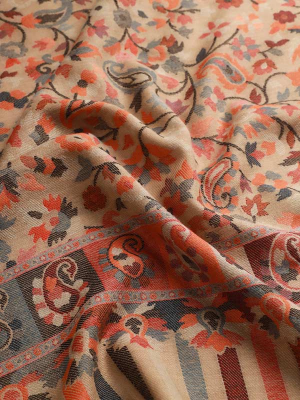 Women's Bahaar Kaani Wool Blend Kashmiri Shawl (Size 101X203 CM)