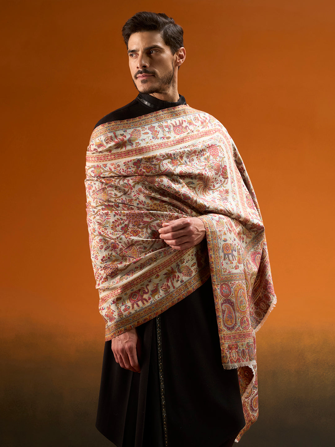 Men Kaani Orchard Fine Wool Kaani Shawl