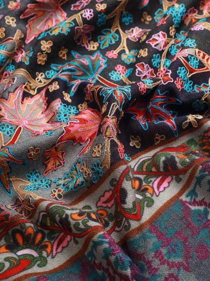 Women's Rangat 100% Pure Wool  Kalamkari Hand Embroidered Shawl  (Size: 101 X 203 Cms)