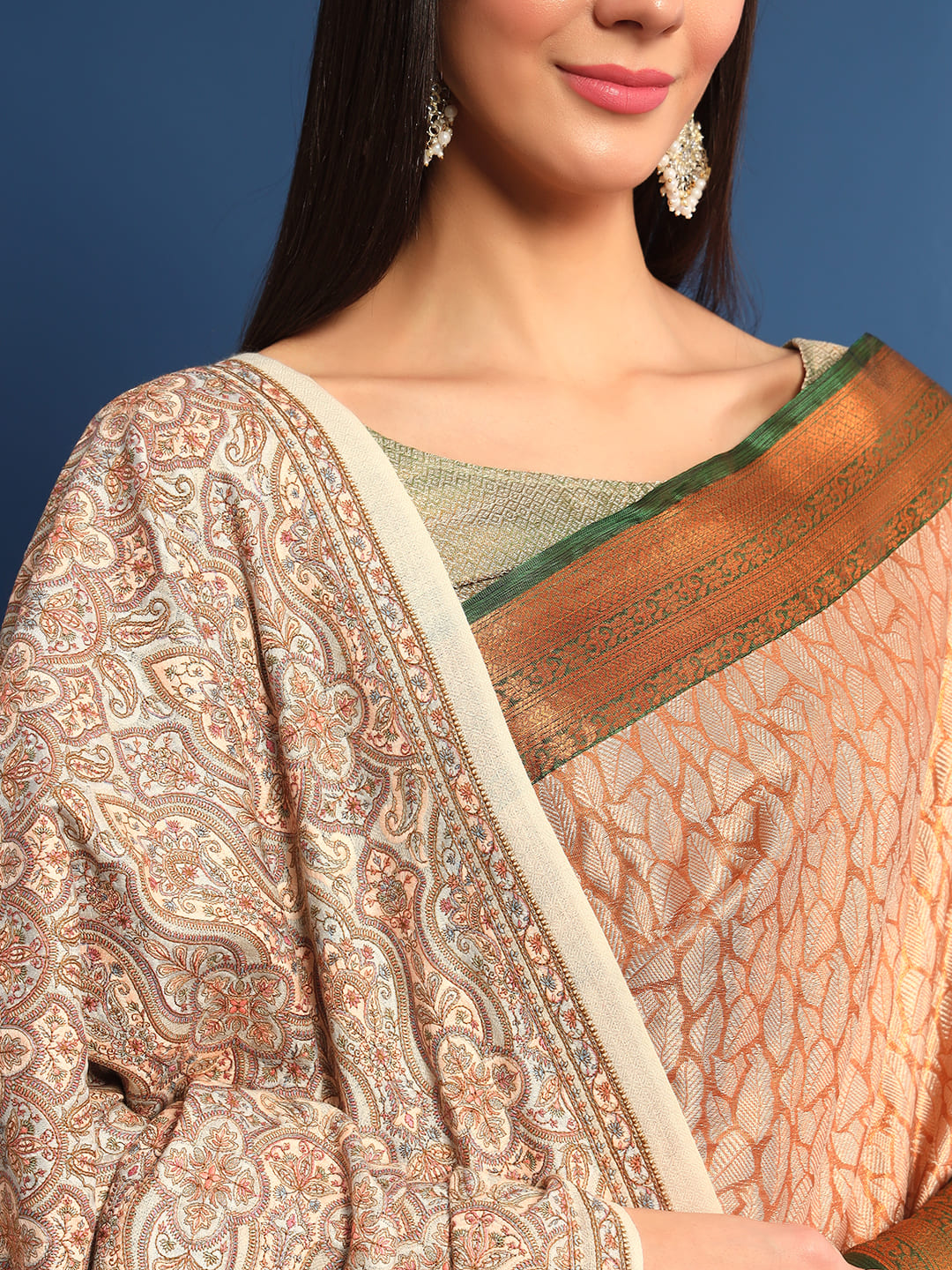 Pashmoda Womenƒ??s Gulsheren 100% Fine Wool Sozni Hand Embroidered Shawl (Size: 101x203 Cm)