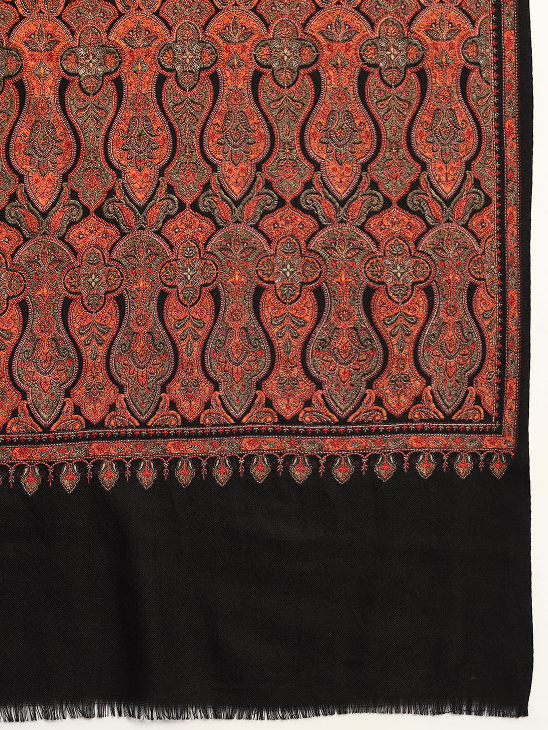 Pashmoda Womenƒ??s Gulsheren  100% Fine Wool Sozni Hand Embroidered Shawl (Size: 101x203 Cm)