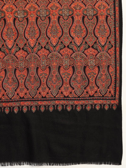 Pashmoda Womenƒ??s Gulsheren  100% Fine Wool Sozni Hand Embroidered Shawl (Size: 101x203 Cm)