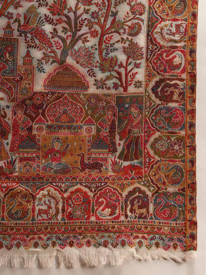 Women Shahi Manzar Kaani Wool Blend Kashmiri Shawl