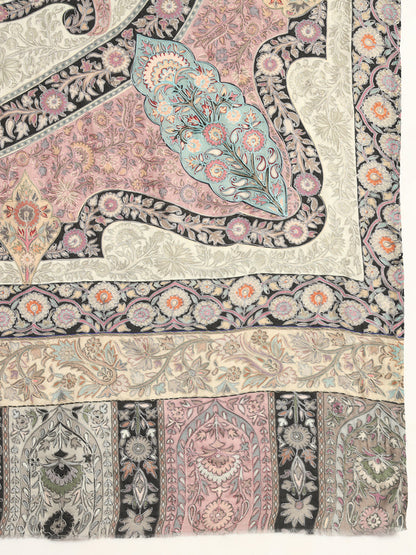 Women Safa  Kalamkari Embroidered Shawl (Size: 115x230 CM)