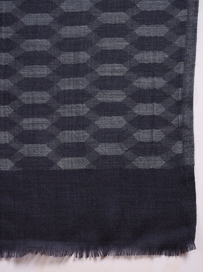 Women 100% Pure Wool Checkered Stole, Sustainable and Natural Fabric (Size 71x203 CM)