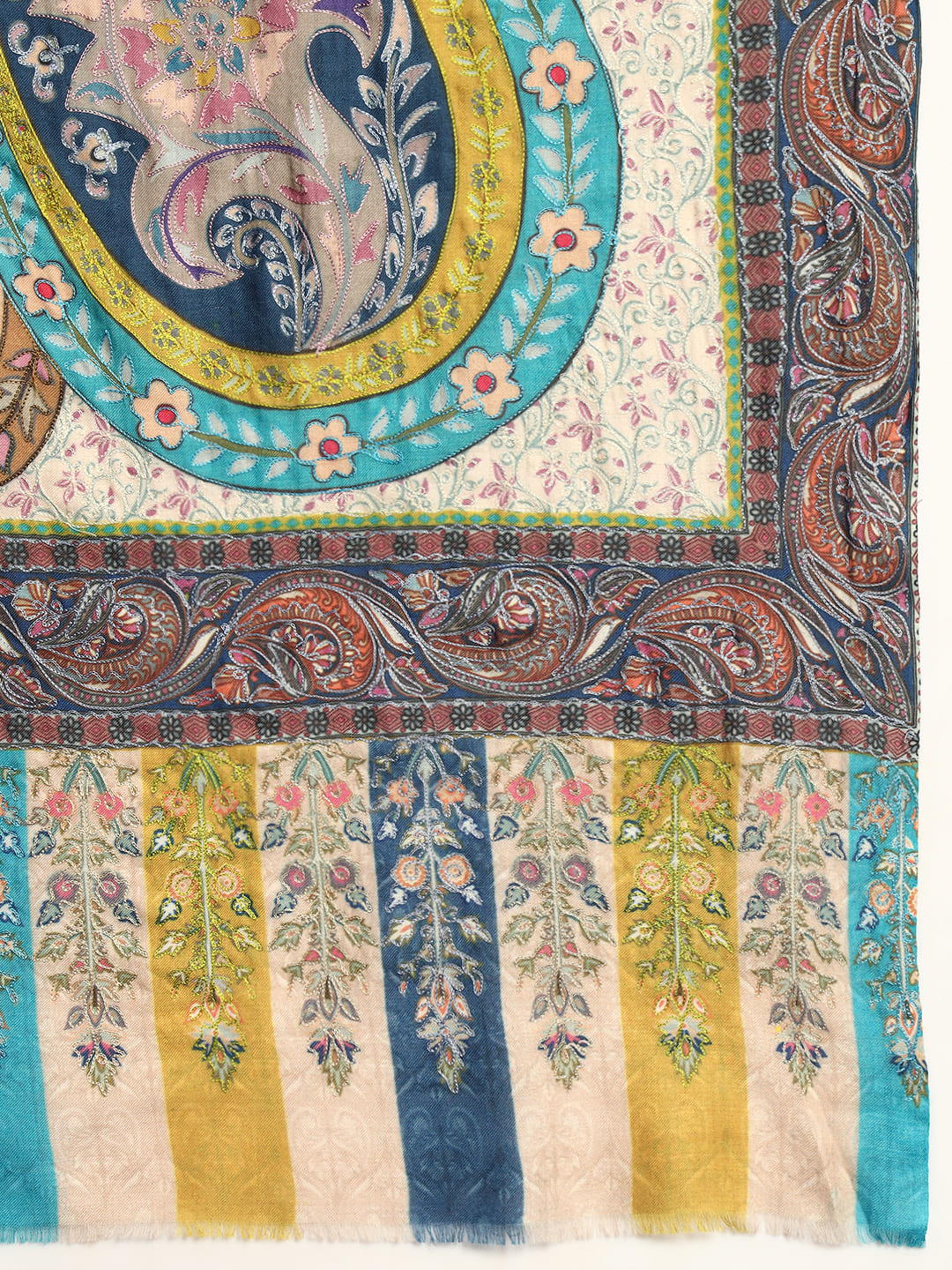 Women Mehar  Kalamkari Embroidered Shawl (Size: 115x230 CM)