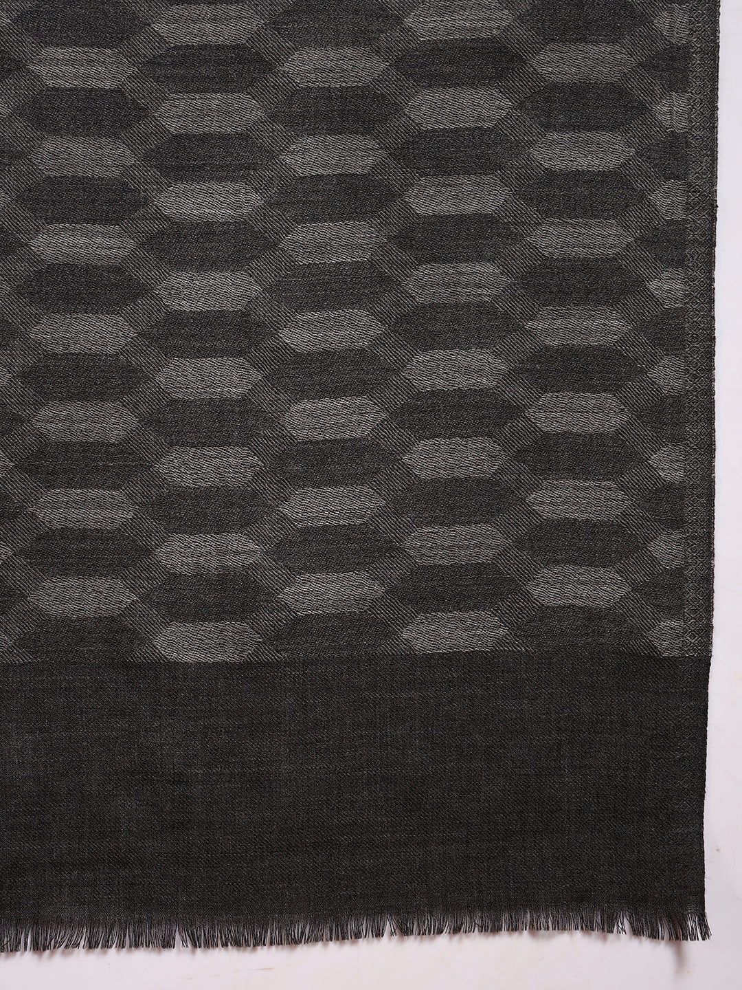 Women 100% Pure Wool Checkered Stole, Sustainable and Natural Fabric (Size 71x203 CM)