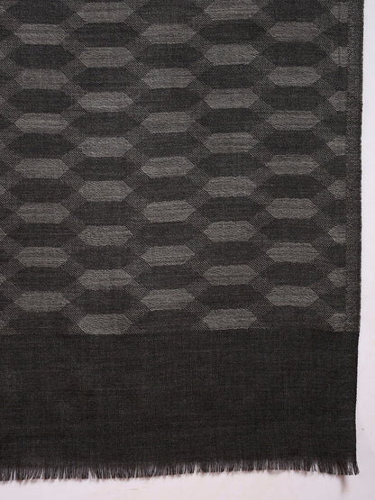 Women 100% Pure Wool Checkered Stole, Sustainable and Natural Fabric (Size 71x203 CM)