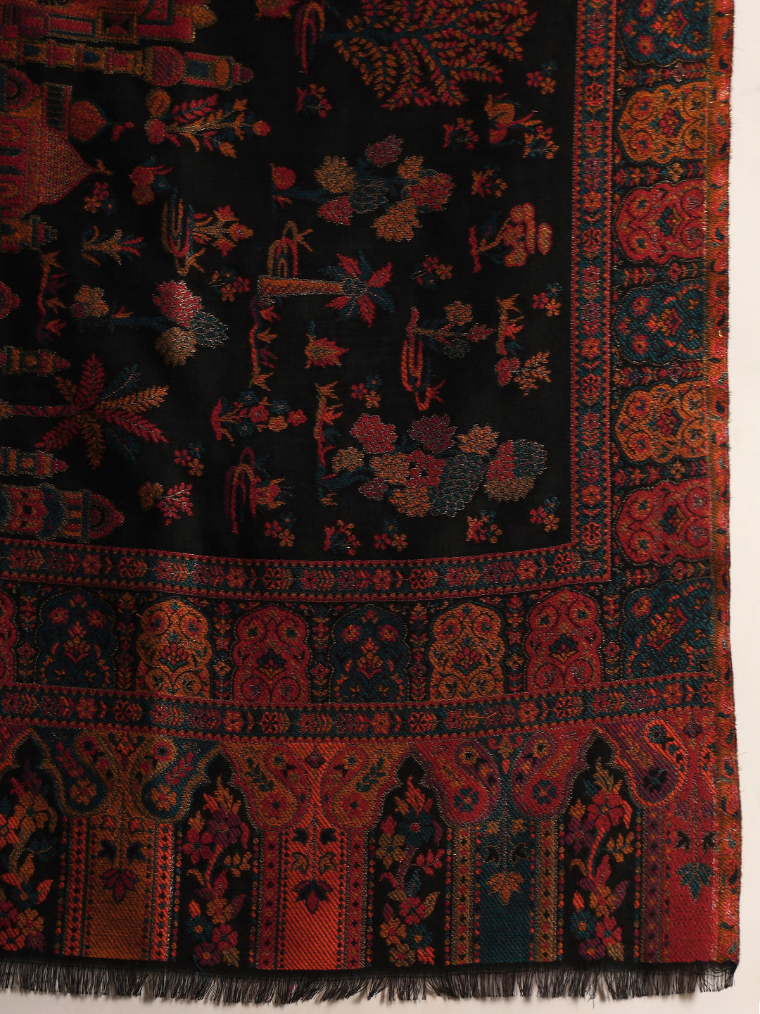 Women Gulrukh Zari Reversible Kaani Fine Wool Shawl