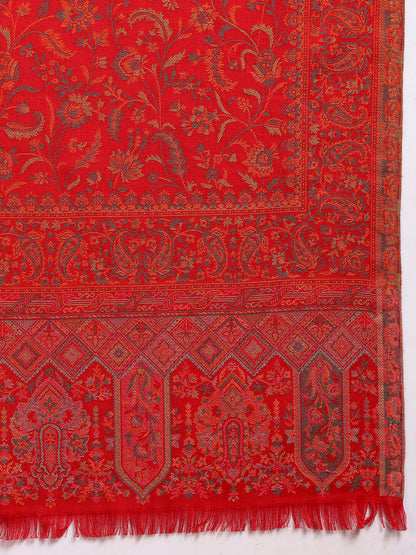Pashmoda Women Nazrana Kashmiri Jamawar Woven Shawl (Size: 101X203 CM)
