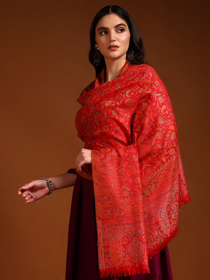 Pashmoda Women Nazrana Kashmiri Jamawar Woven Shawl (Size: 101X203 CM)