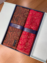 His and Her Gift Set of Jamavar Shawl and kaani Stole With Wooden Gift Box