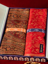 His and Her Gift Set of Jamawar Shawl and Kaani Stole With Wooden Gift Box