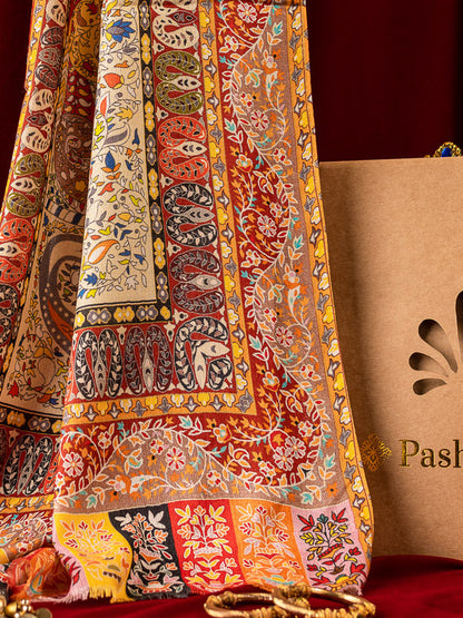 Gift Envelope of Firdousi Multicoloured Printed Stole (Size : 71X203 CM)