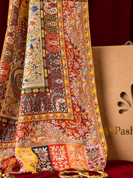 Gift Envelope of Firdousi Multicoloured Printed Stole (Size : 71X203 CM)