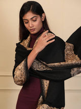 Women's Zarbaft Aari Embroidered Kashmiri Stole (Size: 71x203 cm)