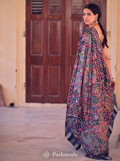 Women's Rangat 100% Pure Wool  Kalamkari Hand Embroidered Shawl  (Size: 101 X 203 Cms)