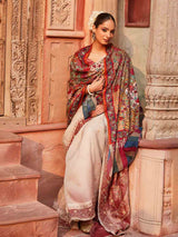 Women's Rangat 100% Pure Wool  Kalamkari Hand Embroidered Shawl  (Size: 101 X 203 Cms)