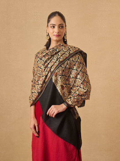 Pashmoda Women Kashish Fine Wool Nalki Embroidered Stole (Size : 71X203 CM)