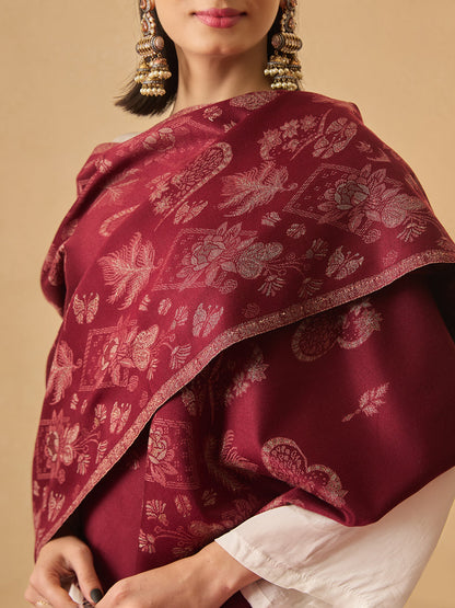 Pashmoda Women Eternal Blooms Kaani Stole (Size : 71X203 CM)