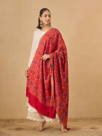 Pashmoda Women Nazrana Kashmiri Jamawar Woven Shawl (Size: 101X203 CM)