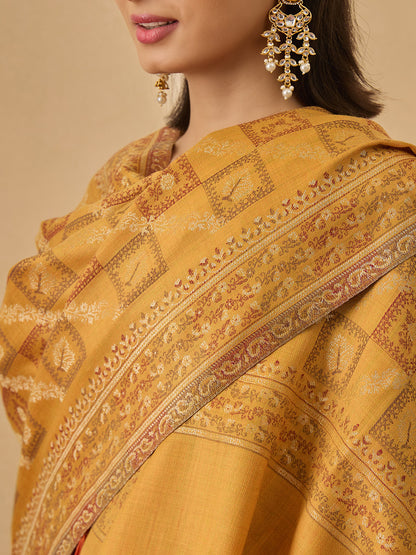 Pashmoda Women Mahtab Kashmiri Jamawar Woven Shawl (Size: 101X203 CM)