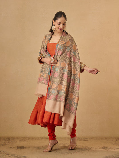 Pashmoda Women Nazrana Kashmiri Jamawar Woven Shawl (Size: 101X203 CM)