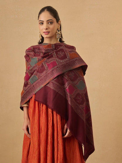 Pashmoda Women Floral Geometry Kaani Stole (Size : 71X203 CM)