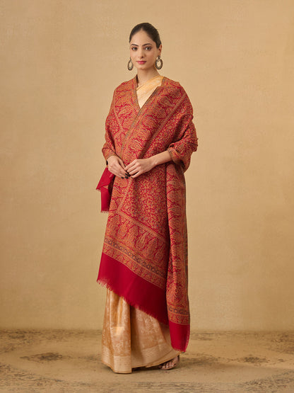 Pashmoda Women Gulbadn Kashmiri Jamawar Woven Shawl (Size: 101X203 CM)