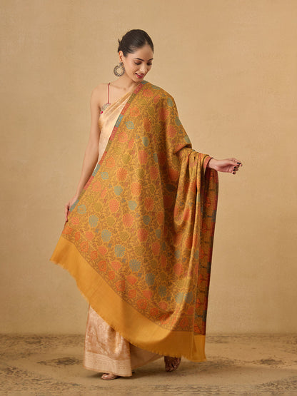 Pashmoda Women Nazrana Kashmiri Jamawar Woven Shawl (Size: 101X203 CM)