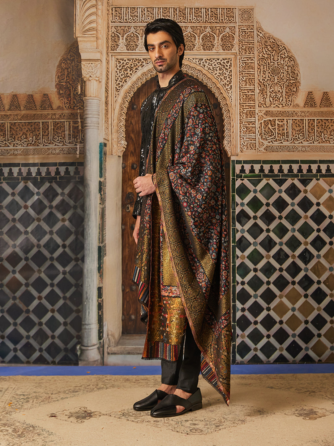 Pashmoda Mens Rangrez Kaani Shawl (Size: 101x203 Cm)