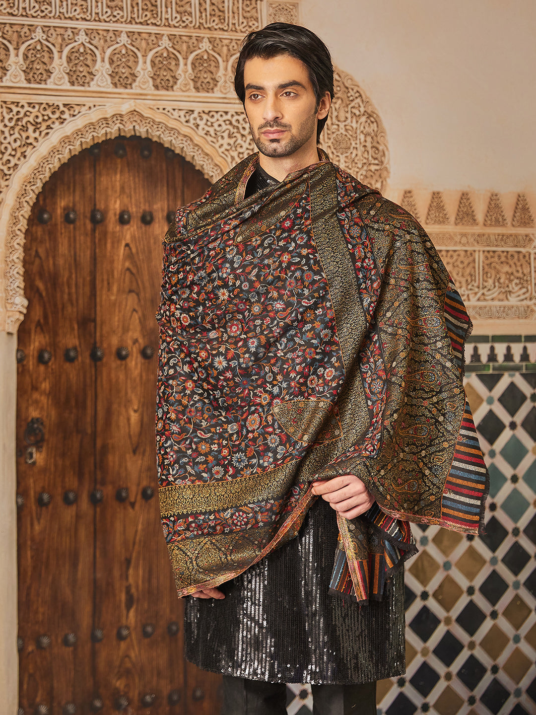 Pashmoda Mens Rangrez Kaani Shawl (Size: 101x203 Cm)