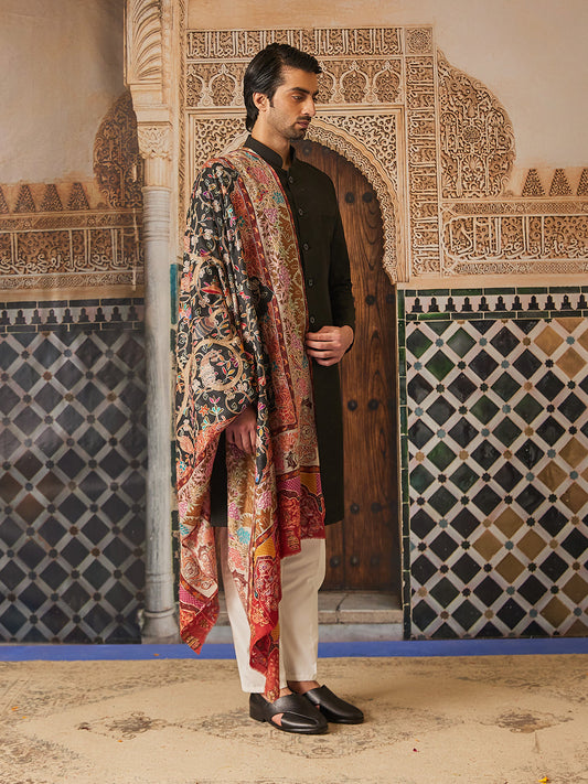 Pashmoda Men Kalamkari Embroidered Shawl (Size 101x203 Cm)