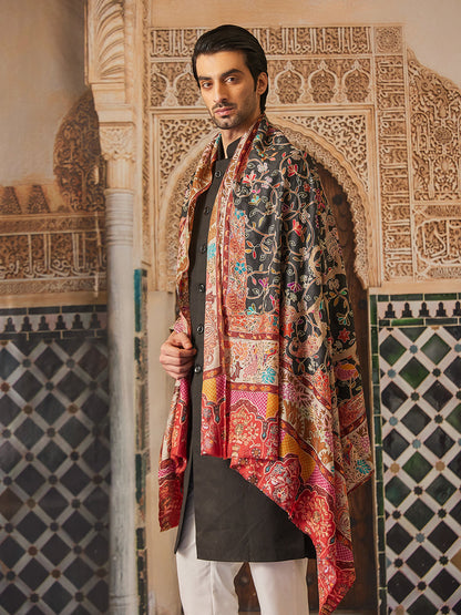 Pashmoda Men Kalamkari Embroidered Shawl (Size 101x203 Cm)