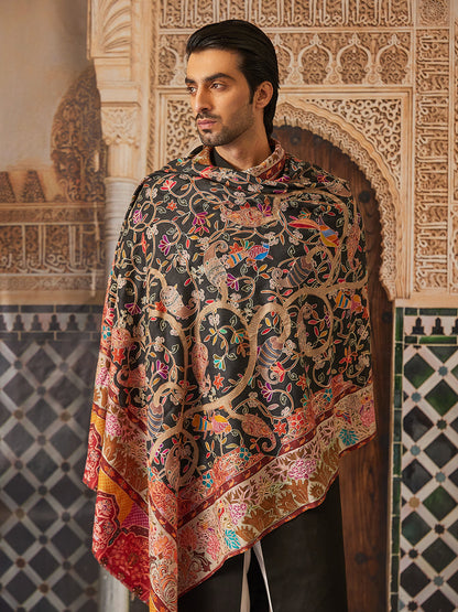 Pashmoda Men Kalamkari Embroidered Shawl (Size 101x203 Cm)
