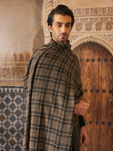 Pashmoda Men Misbah Woollen Checkered Lohi (Size: 127x254 CM)