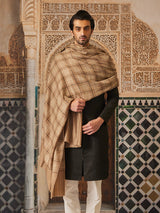 Pashmoda Men Misbah Woollen Checkered Lohi (Size: 127x254 CM)