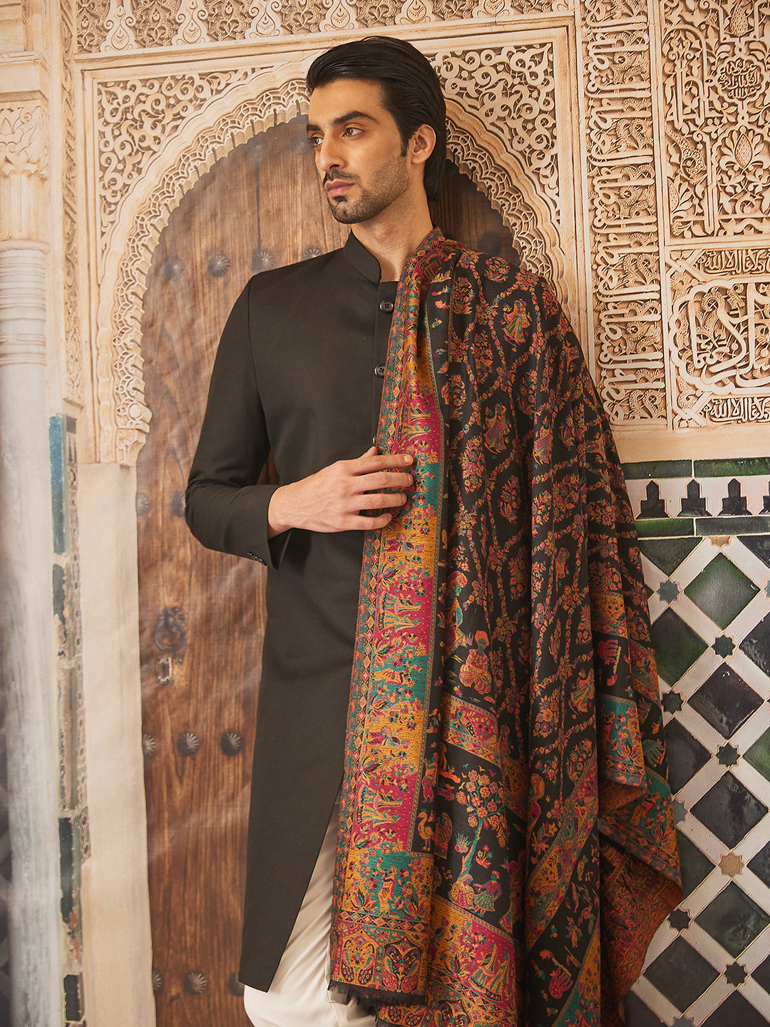 Pashmoda Mens Gul-e-meher Kaani Shawl (Size: 101x203 Cm)