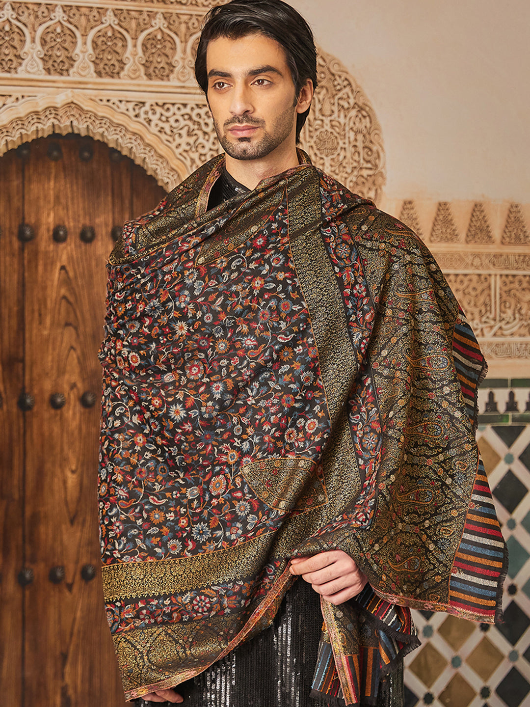 Pashmoda Mens Rangrez Kaani Shawl (Size: 101x203 Cm)
