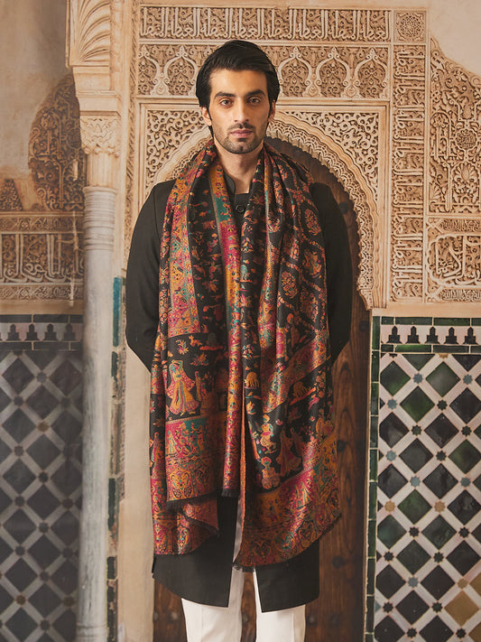Pashmoda Mens Gul-e-meher Kaani Shawl (Size: 101x203 Cm)
