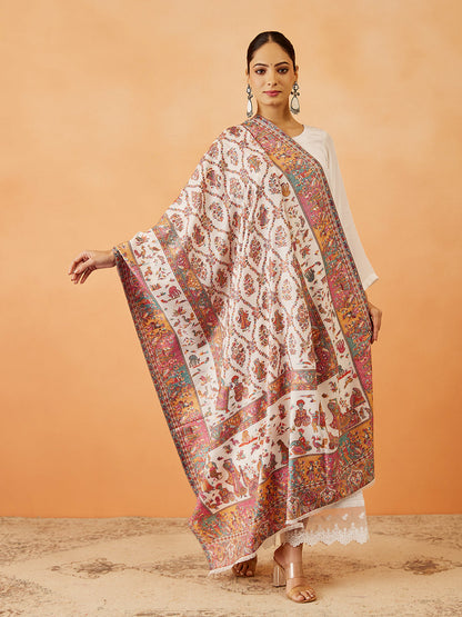 Women Gulbahar Kaani Wool Blend Kashmiri Shawl (Size: 101X203 CM)