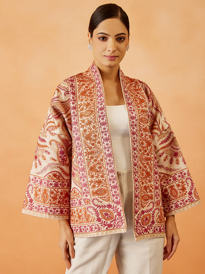 Nalki Embroidered Silk Cape