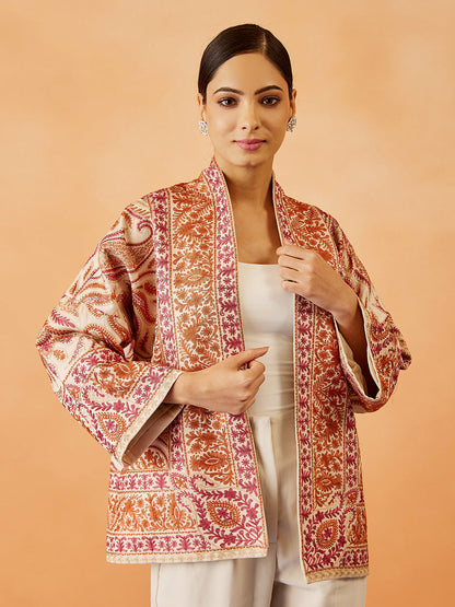 Nalki Embroidered Silk Cape